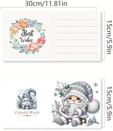 DDGYP 6pk Gnomes Diamond Art Cards w/Envelopes, DIY Xmas Kit for Adults