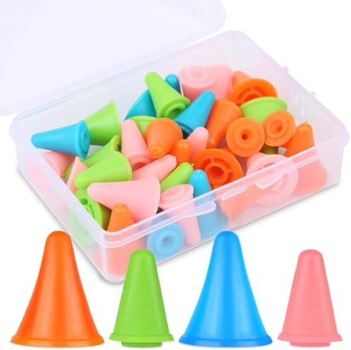 JNENERY 35PCS Knitting Needles Point Protectors, 2 Sizes Needle Stoppers