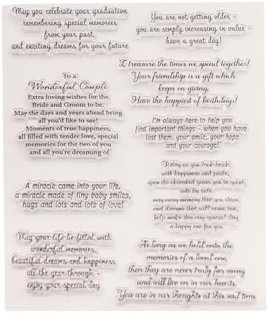 Small Blessing Background Great Day Happy Birthday Freshman Graduation Memories Clear Stamps Transparent Silicone Stamp Album Cards Rubber Stamp for Card Making Decoration and DIY Scrapbooking