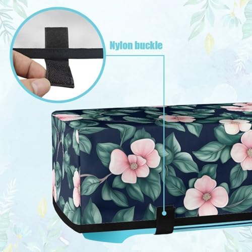 Binienty Tropical Floral Cutting Machine Dust-Proof Bag Craft Tool Organizer Washable with 3 Pockets Portable Cutting Machine Accessory Anti Dirty,Cutting Machine Protector Bag Carring Case