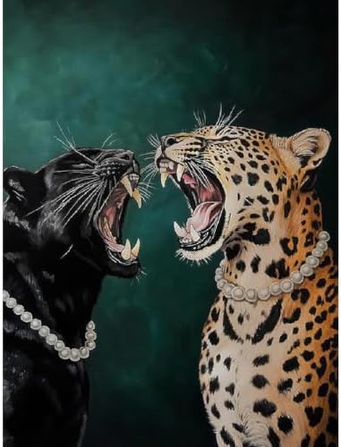Cheetah Diamond Art Kits for Adults, Diamond Painting Kits for Beginner DIY