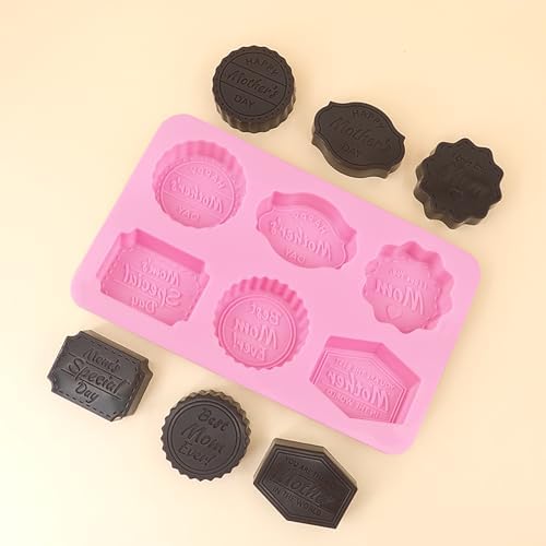 Mothers Day Chocolate Molds 2pcs Silicone Molds for Homemade Soap, Candle, Resin, Candy, Pudding