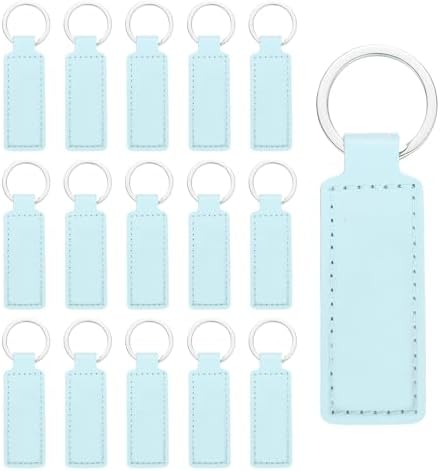 MECCANIXITY Leather Keychain Blanks Bulk Rectangle Laser Engraving Keychain Kit