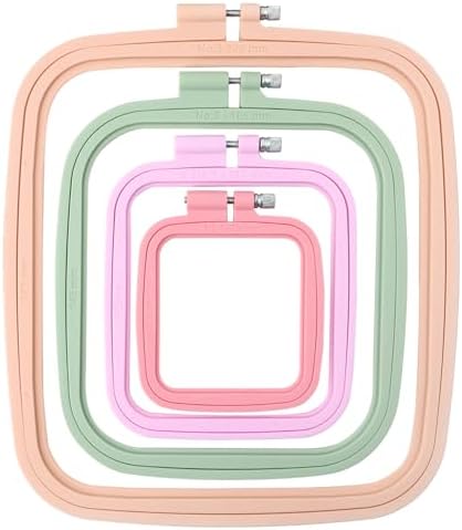 MUFEKUM 4 Pcs 4 Size Square Embroidery Hoops 3" 4.3" 6.5" 8.7"