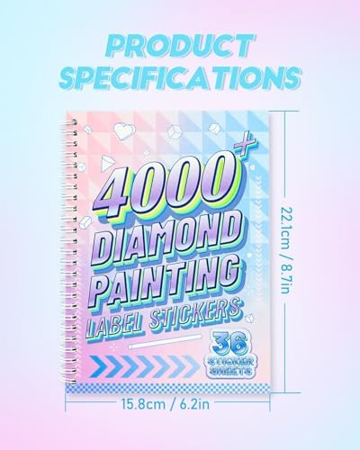 4000+ Diamond Art Stickers & Labels, 36 Sheets Diamond Painting Accessories