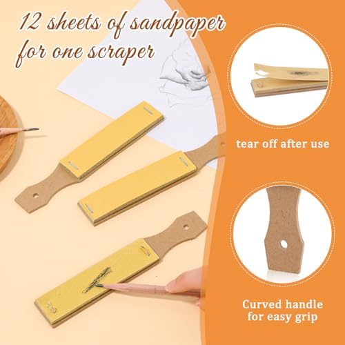 Pencil Sandpaper Sharpener Blocks, 3 PCS Sandpaper Block for Drawing Crayons Charcoal Sharpener Sketch Pencil Sharpeners Lead Pointer Art Drawing Tool for Pastel Sticks for Artist Sketch Beginner