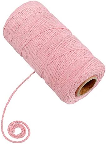 jijAcraft Pink Twine String, 328 Feet Valentine's Day Bakers Twine String, 2MM Heavy Duty Packing String for Valentine's Day DIY Crafts, Present Decoration, Gift Wrapping, Craft Wrapping