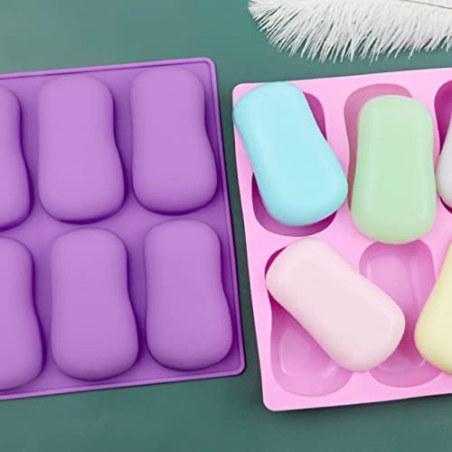 2PCS Oval Silicone Soap Mold,Soap Molds for Soap Making | Oval Silicone Soap Molds,6 Cavity Soap Molds for Soap Making Silicone Molds for Soap Bath Bombs Shower Steamer Lotion Bars
