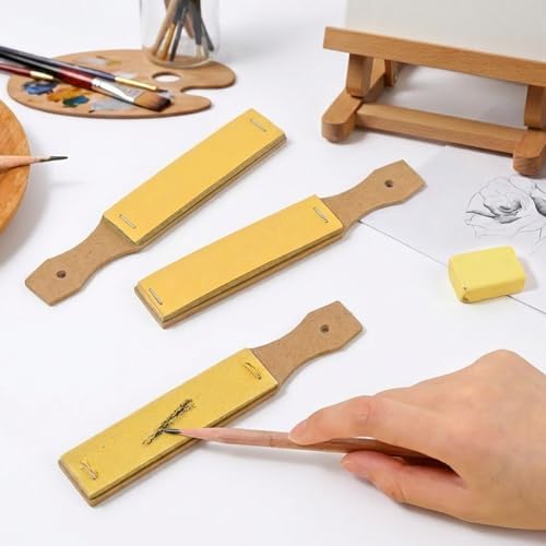 Pencil Sandpaper Sharpener Blocks, 3 PCS Sandpaper Block for Drawing Crayons Charcoal Sharpener Sketch Pencil Sharpeners Lead Pointer Art Drawing Tool for Pastel Sticks for Artist Sketch Beginner