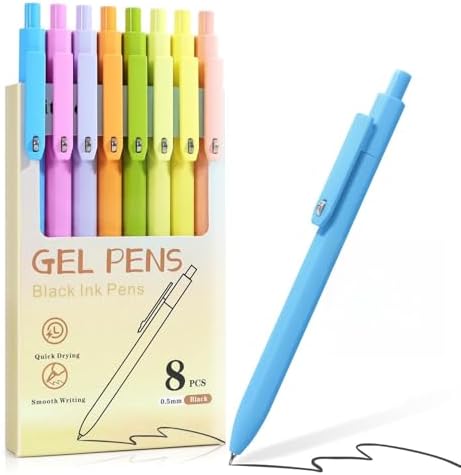 Vitoler Pens, 8 Pack 0.5mm Fine Point Cute Gel Pens with Fidget Quick Dry