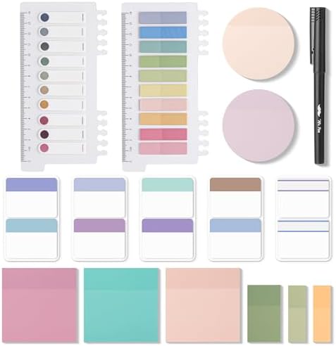 Mr. Pen- Transparent Sticky Notes Set, 1000 Sheets | Transparent Sticky Notes Tabs with Marker Pen for Bible Study, Office, School, Planning, Journaling & Organization