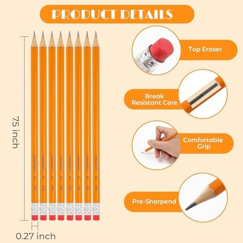 Hapikalor 600 Count Sharpened #2 Pencils with Erasers, Pencils Bulk Pack