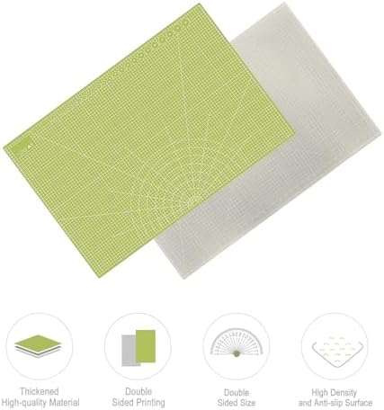 24" x 36" Self Healing Cutting Mat: Double Sided Sewing Cutting Mat Craft Supplies A1 Size for Quilting, Crafts Arts, and Fabric Grey & Green Design (Grey & Green)