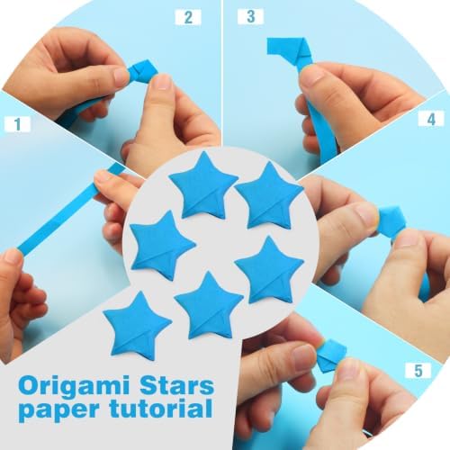FoDau770 Solid Color Star Paper Strips - 360 Sheet, Royal Blue