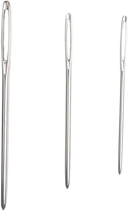 Large-Eye Blunt Needles, Hekisn Stainless Steel Yarn Knitting Needles, Sewing Needles, Crafting Knitting Weaving Stringing Needles,Perfect for Finishing Off Crochet Projects (9 Pcs)