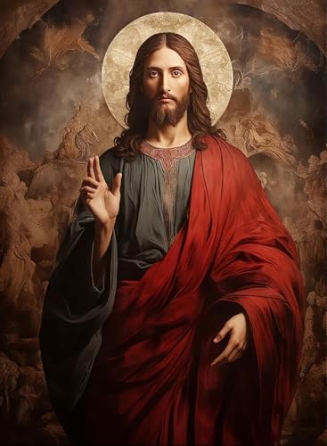 Jesus Paint by Numbers Kit for Adults Framed Canvas 12X16 in, Frameworkless