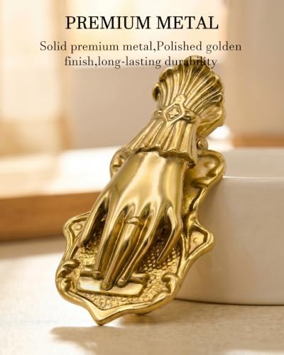 Vintage Metal Hand Shaped Binder Clips, Decorative Gold Paper Clips