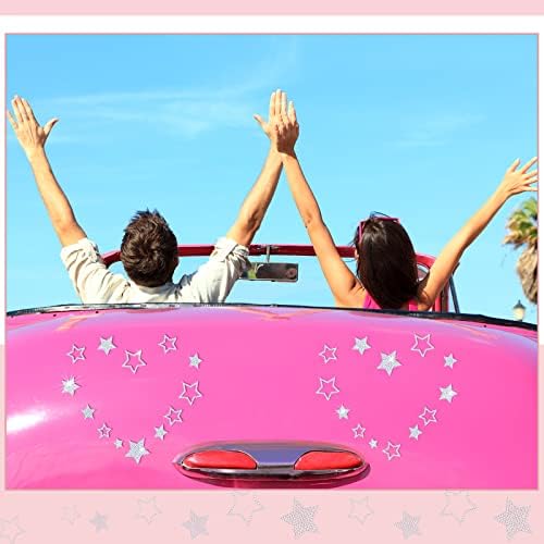 Epakh 84 Glitter Bling Rhinestone Sticker, Star, Silver