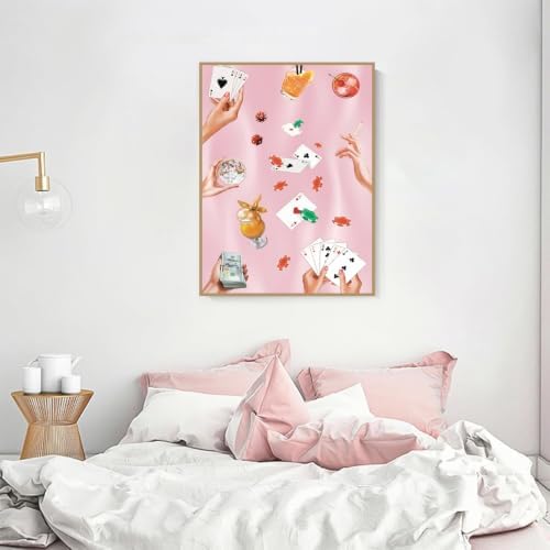 Pink Poker Diamond Art Kits for Adults Diamond Painting Kit for Beginner