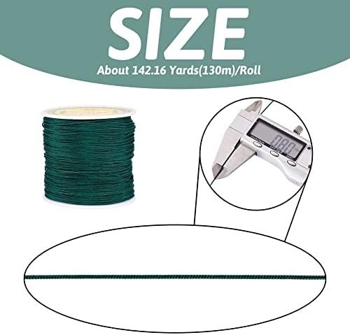 Elecrelive 100 Yards Braided Nylon Crafting Thread Dark Green Macrame Rope