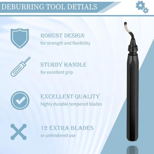 Deburring Tool with 12 HSS Blades for Metal Resin PVC 3D Print