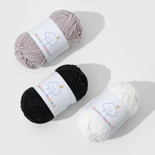 Skinny Chenille Yarn for Crocheting, 1.75 oz/ 109 yds Amigurumi Yarn&Baby Yarn for Crocheting Soft, Fluffy Fingering Weight Velvet Yarn for DIY Crafts&Baby Blankets.(Golden Yellow)