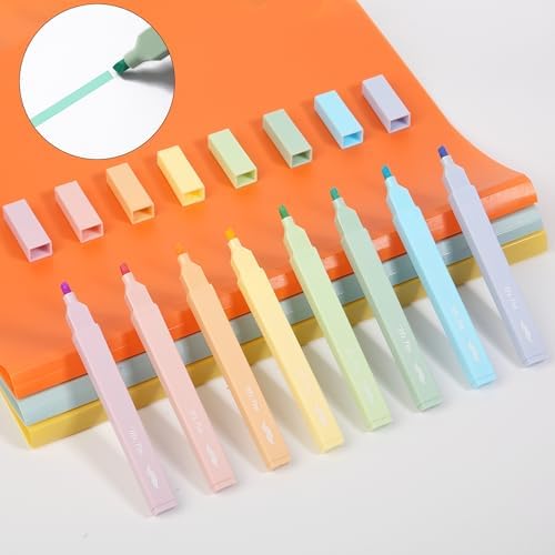 Mr. Pen- Aesthetic Highlighters No Bleed, 8 Pack, Assorted Colors | Chisel Tip, Cute Highlighters Assorted Colors for Journaling, Highlighting, Underlining, Fast Dry, Back to School Supplies