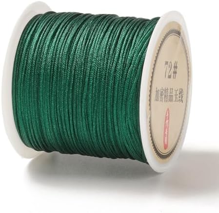 43 Yards Nylon String Friendship Bracelets String 0.8mm Nylon Beading Thread Braided Chinese Knotting Cord Macrame Cords for Kumihimo Necklaces Tassels Jewelry Crafts (Dark Green)
