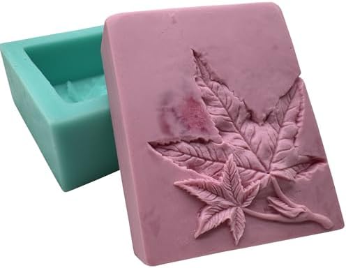 Maple Leaf Soap Mold Rectangle Soap Making Molds Plant Leaves Silicone Soap Mould for CP MP Handmade Soap Made Scented Candle Resin Aroma Plaster Art Crafts Mould Cake Mousee Ice Cube Moulds