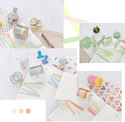 YUBBAEX Natural Color Washi Tape Set 30 Rolls Decorative Tapes for DIY Crafts, Journals, Planners, Scrapbooking, Wrapping (Macaron 30 Rolls)