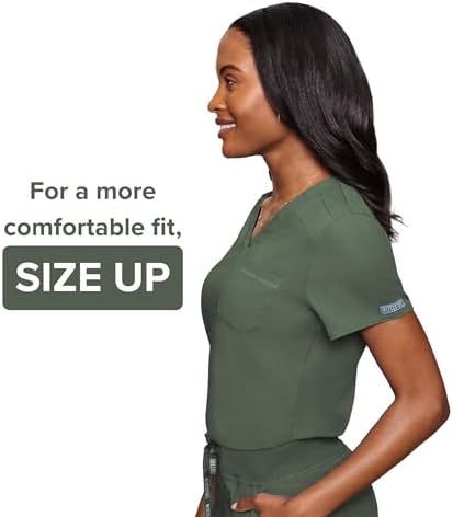 Med Couture Touch Women's Scrub Tops V-Neck Tuck-in Top with 1 Pocket