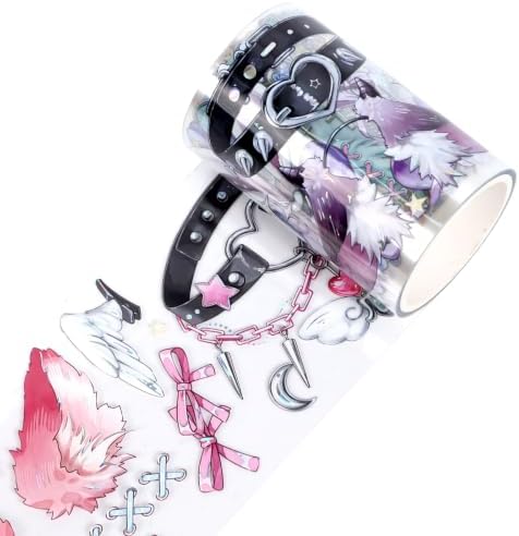 Sitsink PET Tape for Journal Scrapbooking - Punk Gothic PET Tape Stickers for Crafts Junk Journal Supplies Notebook Scrapbook DIY Decor Ornament