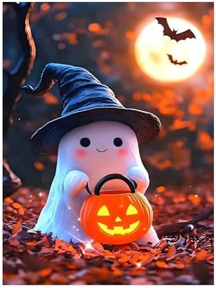 CraftBliss Halloween Paint by Numbers Kit for Adults, DIY Paint by Numbers Kits for Adults Beginners Without Frame, Acrylic Paint Canvas Painting Kits Art for Home Decor 16x20 Inch