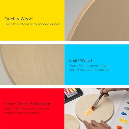 MEEDEN Round Wood Canvas Panels: 8" Dia Wooden Canvas Panel Pack of 2