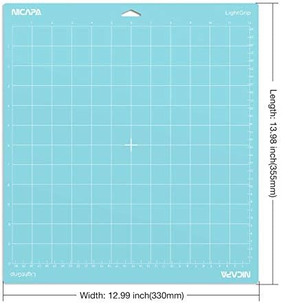 Light Grip Cutting Mat for Cricut Maker 3/Maker/Explore 3/Air 2/Air/One (12x12 inch,3 Mats) Light Adhesive Sticky Blue Quilting Replacement Cut Mats