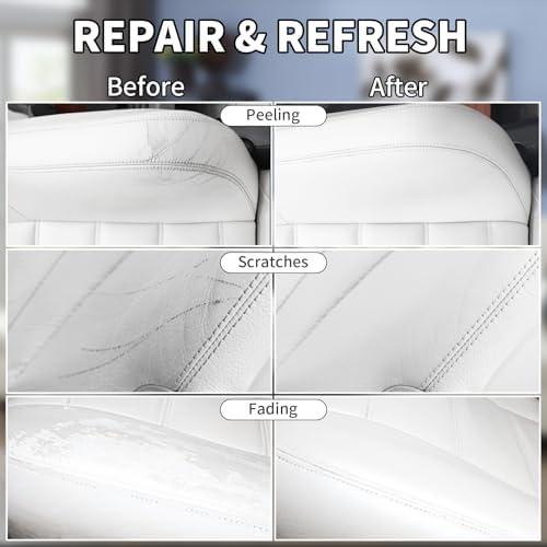 White Leather Recoloring Balm with 100ml Mink Oil,Leather Couch Scratch Remover,Leather Repair kit for Vinyl Furniture and Car Interior,Leather Dye Paint,Mink Oil for Leather