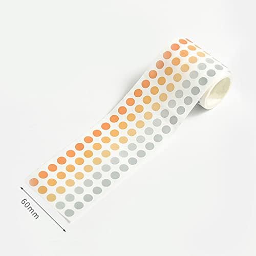 YUBBAEX Morandi 5/16" Dot Washi Tape Round Stickers 1250 Dots Stickers for Bullet Journal Planner Scrapbooking 2 3/8" x 10‘ (Mango Cream)