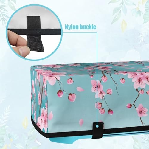 Binienty Pink Plum Blossom Cutting Machine Dust-Proof Bag Craft Tool Organizer Washable with 3 Pockets Portable Cutting Machine Dust Cover Fashion Home Accessory