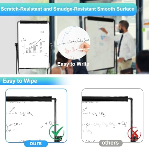 Stand White Board - 40 x 28 Inch Double Sided Magnetic Dry Erase Board with Stand Height Adjustable, Home Office Classroom School Teacher Use