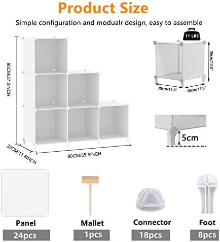 AWTATOS Closet Organizers and Storage, 6 Cube Storage Organizer, White