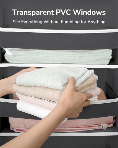 ULG Over The Door Organizer with 6 Large Pockets 12 Side Pockets, 50lbs Weight Capacity Door Hanging Organizer for Bedroom, Bathroom, Pantry, Nursery Storage, Dark Gray