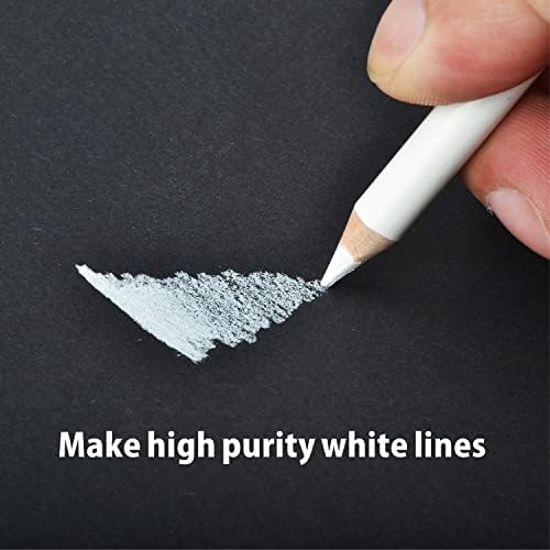 Pasler® white charcoal pencils set - 3 pcs Sketch Highlight white pencils for drawing, sketching, shading, blending