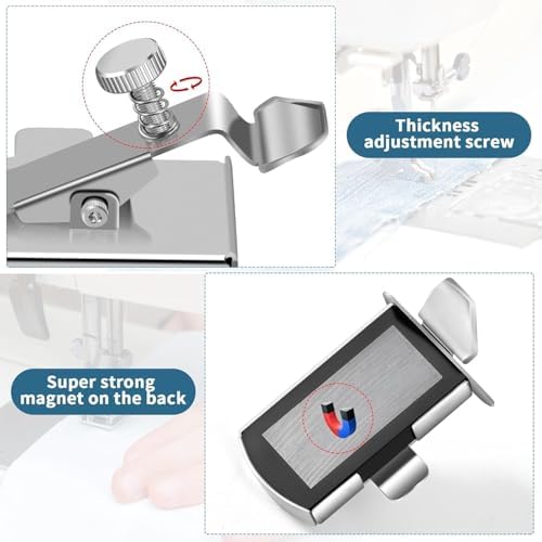 3PCS Magnetic Sewing Positioning Set for Sewing Machines, Multifunctional Multisided Magnetic Sewing Hem Positioning Tool with Scale, Universal Sewing Supplies