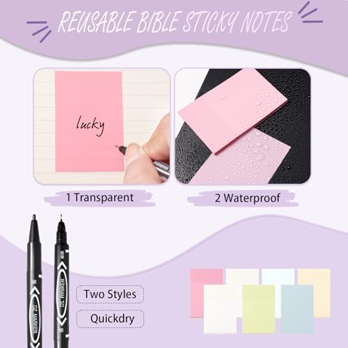 XKDOUS 44 Pcs Bible Study Supplies Journaling Kit, Bible Highlighters, Pale