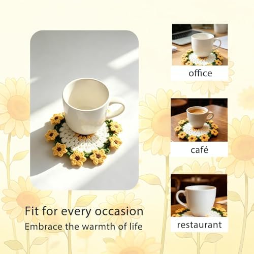 Yarniss Beginner Crochet Kit Sunflower Coaster w/Video
