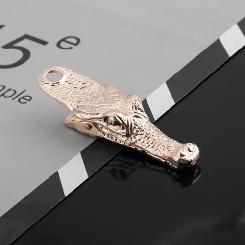 Vintage Crocodile Head Journal Clip - 3.4 Inch Heavy Duty Alligator Metal Book Clip Pin, Solid Decorative Bookmark Paper Organizer Notebook Holder Planner for Home Office Desk