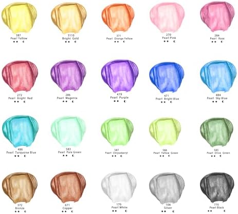 Artecho Acrylic Paint Set 20 Metallic Colors 2oz/59ml with 10 Brushes | Permanent rich pigment non-toxic craft kit for canvas, fabric, rock, wood, ceramic, Great gift for adults & beginners