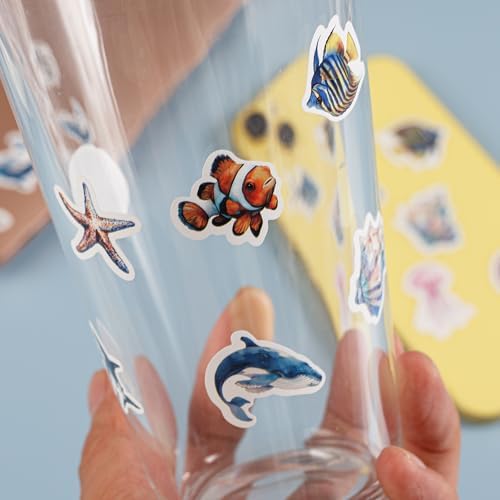 1000PCS Ocean Animal Sticker Roll, 2 Rolls 10 Designs Sea Life Stickers