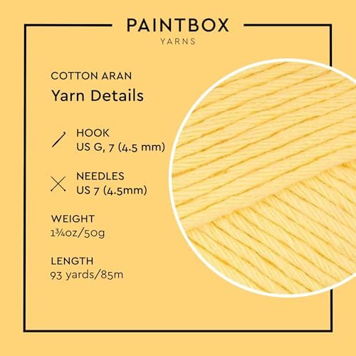 Paintbox Yarns 100% Cotton Aran Yarn 1.76oz / 50g, 93yds / 85m