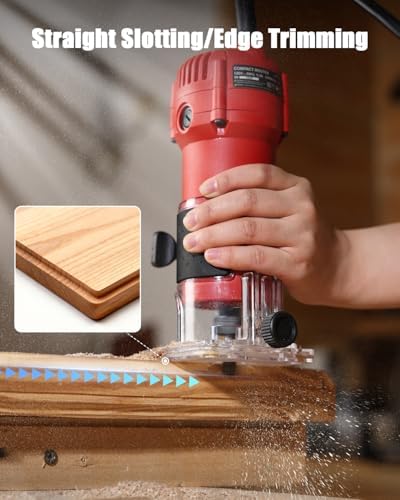 AVID POWER Compact Wood Router Tool for Woodworking 630W 5.3 Amp, Trim Bits